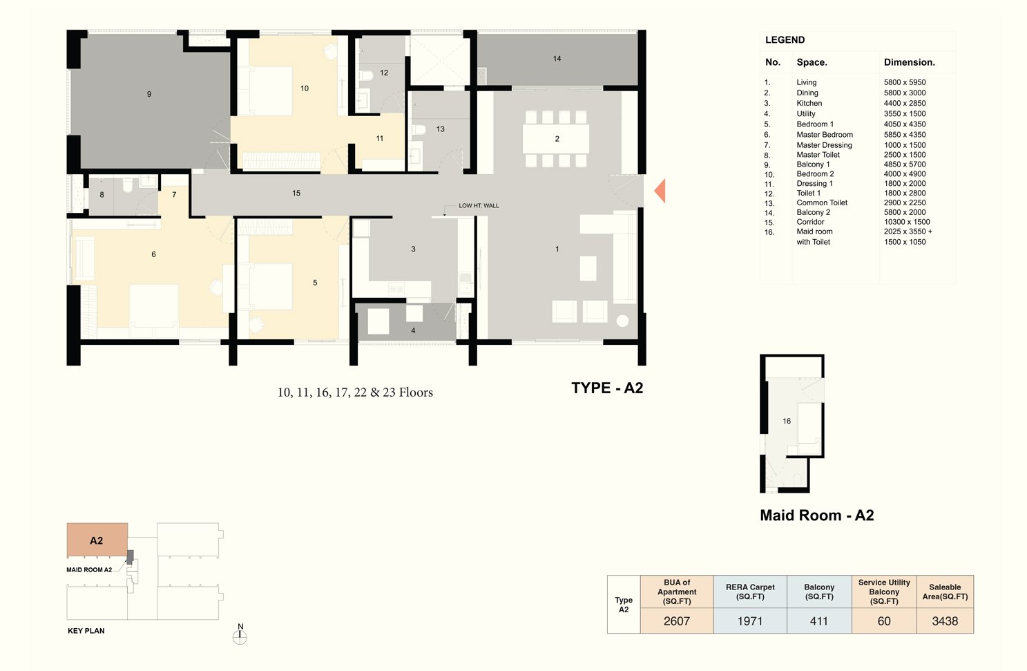 Ambuja Udyatt 3 BHK Spatial Layout Plan